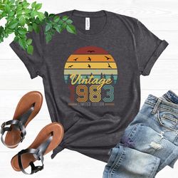 1983 vintage birthday gift t-shirt, best of 1983 t-shirt, 40th birthday gift for women, hello forty shirt, 40 years of b