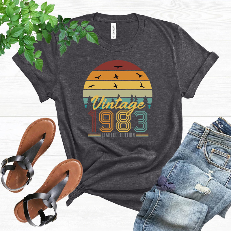 1983 Vintage Birthday Gift T-Shirt, Best Of 1983 T-Shirt, 40th Birthday Gift for Women, Hello Forty Shirt, 40 Years of Being Awesome Shirt.jpg