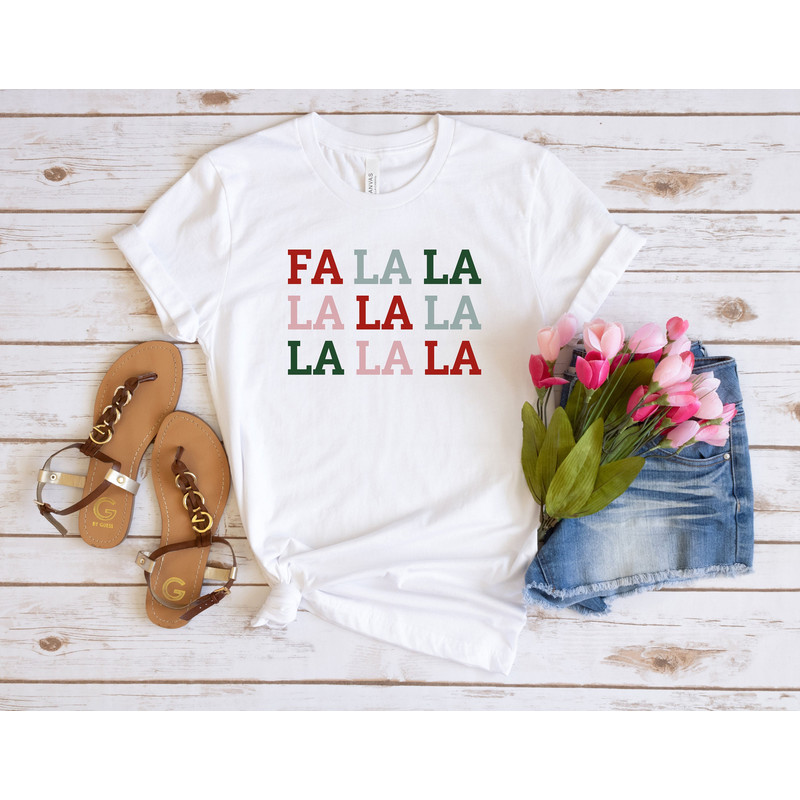 Fa La La Shirt, Christmas T-Shirt, Retro Christmas Outfits, Holiday Shirt, Fa La La La Xmas Tee, Vintage Christmas T Shirt, New Year Shirt.jpg
