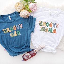 groovy family matching shirts, groovy mama shirt, retro groovy dad t-shirts, groovy one two tee, groovy baby birthday pa
