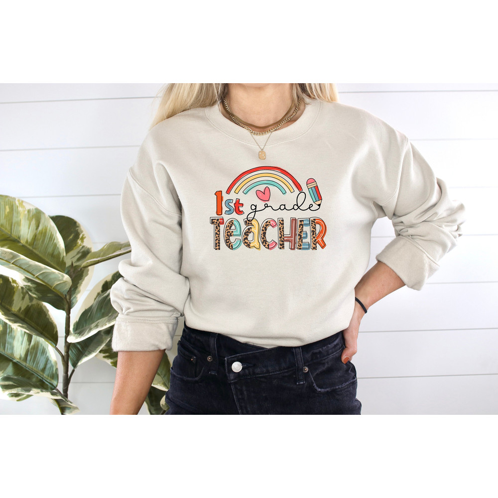1st Grade Teacher Shirt, 1st Grade Teacher Leopard Shirt, Teacher Life Shirt, Back To School Shirt, First Day Of School Shirt, Teacher Gift.jpg