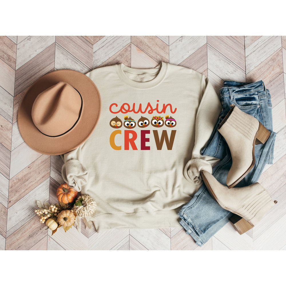 Cousin Crew Thanksgiving Shirt, Thanksgiving Sweatshirt, Cousin Crew Turkey Shirt, Cousin Crew Matching Shirt, Thanksgiving Family Shirt.jpg