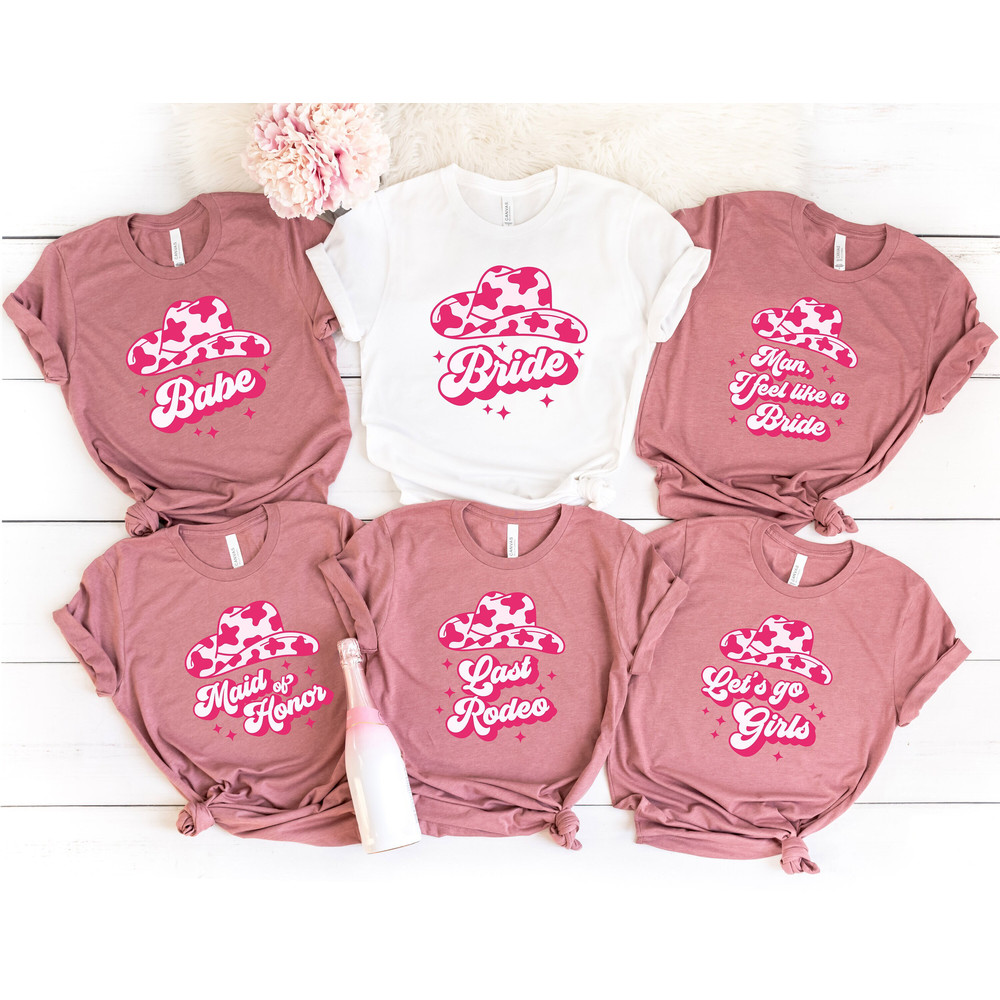 Cowgirl Hat Bride Shirt, Western Wedding Shirt, Bridesmaid Shirt, Longhorn Bridal Shirt, Bride Shirt, Bachelorette Shirt, Bachelorette Party.jpg