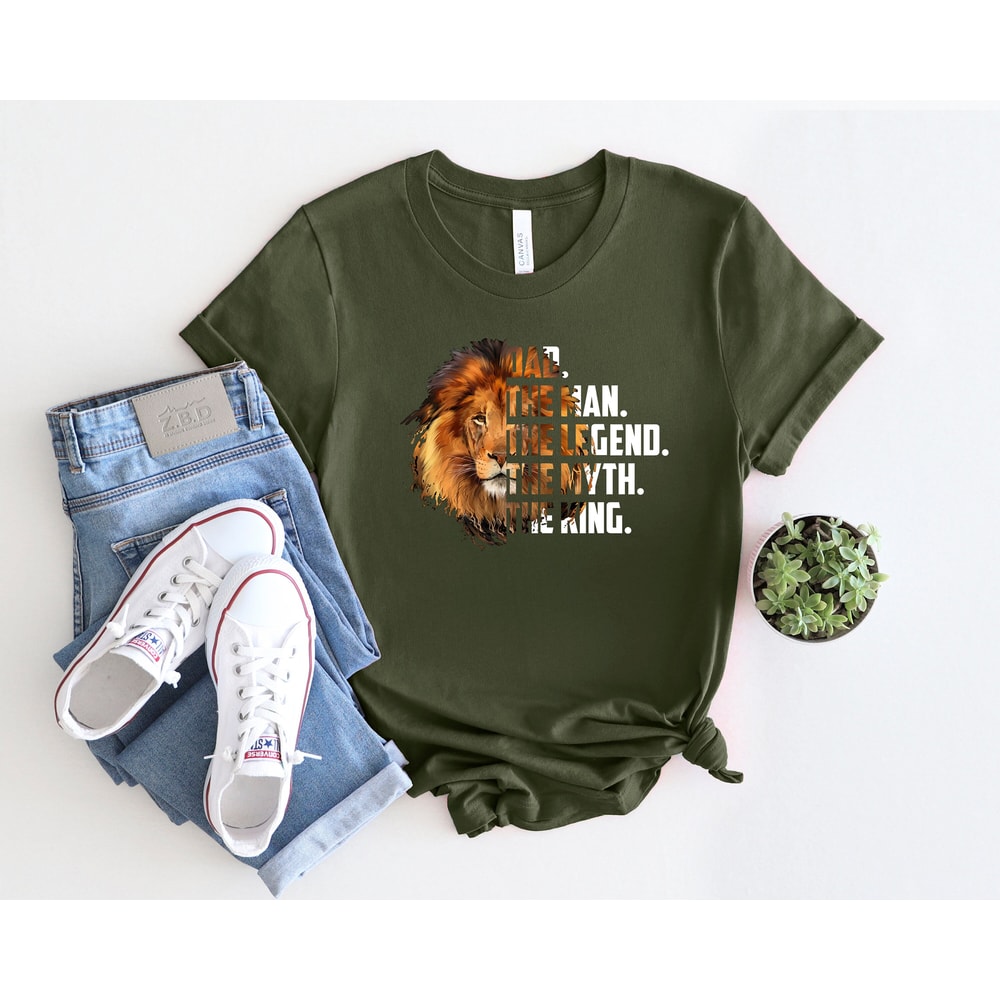 Dad The Man The Legend The Myth The King Shirt, Dad Shirt, Dad Life Shirt, Best Dad Ever Shirt, Lion Dad Shirt, Father's Day Shirt, Dad Gift.jpg