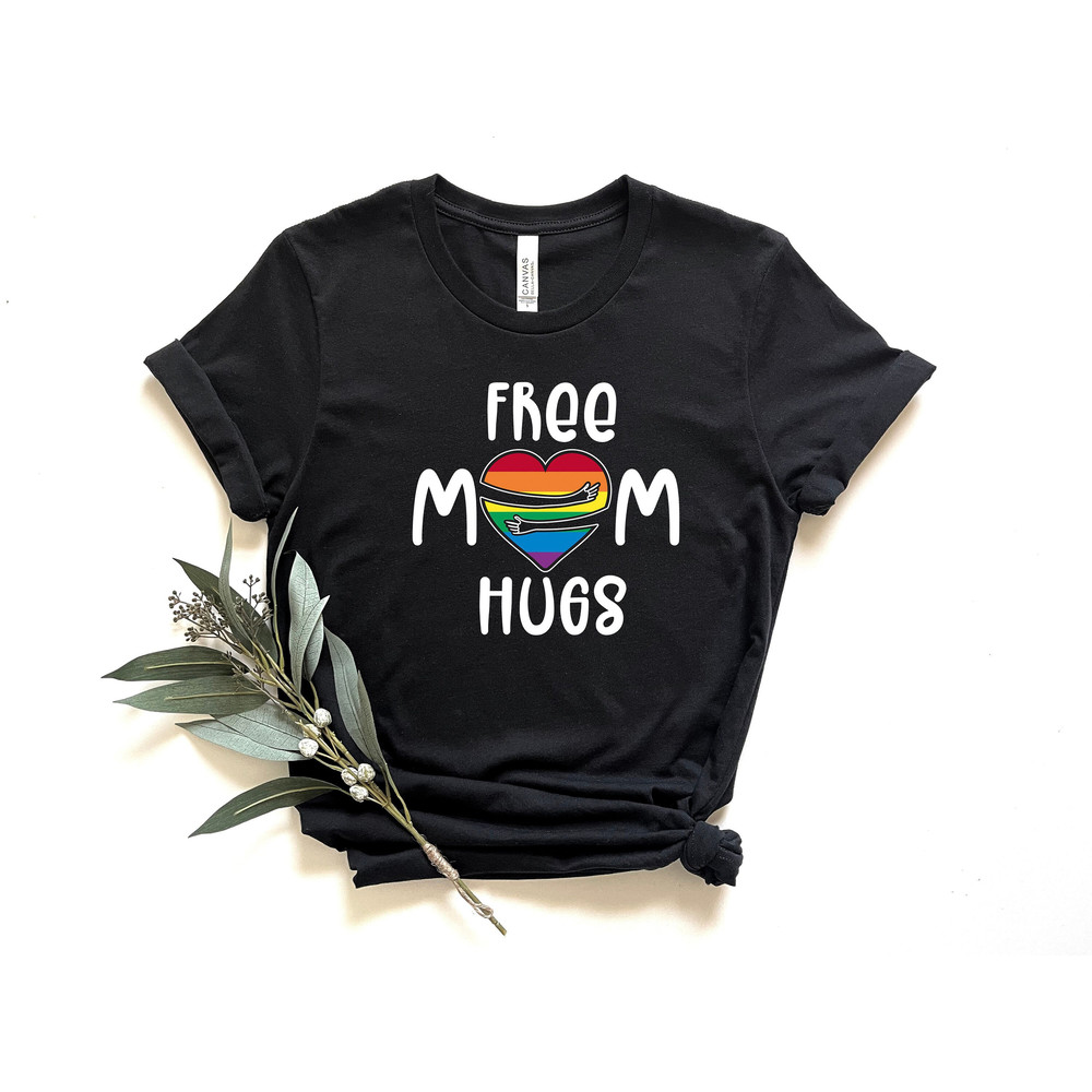 Free Mom Hugs Shirt, Pride Mom Shirt, Pride Shirt, LGBTQ Shirt, Pride Heart Shirt, Gay Shirt, Lesbian Shirt, Proud Mom Shirt, Pride Gift 2.jpg