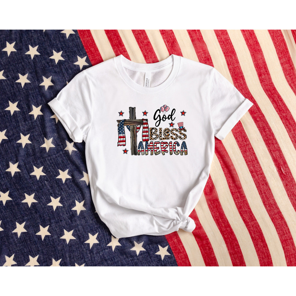 God Bless America Shirt, Cross 4th Of July Shirt, USA Flag Shirt, Patriotic Shirt, American Shirt, 4th Of July Shirt, Independence Day Shirt.jpg