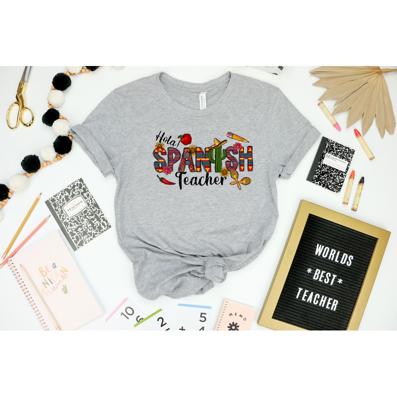 Hola Spanish Teacher Shirt, Spanish Teacher Shirt, Maestra Shirt, Teacher Pen Shirt, Teacher Shirt, Teacher Life Shirt, Teacher Day Shirt.jpg