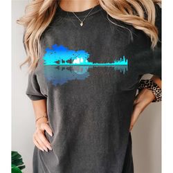 guitar lake shadow love guitar musician  t-shirt, nature guitar t-shirt, country music sweatshirt, band shirt, nature sh