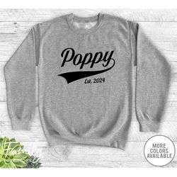 poppy est. year, unisex crewneck sweatshirt, poppy to be gift, poppy sweatshirt, pregnancy reveal gift