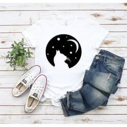 cat lover shirt, cat shirt, cat mom shirt, moon shirt, cute cat shirt, cat lover gift, animal lover shirt, cat t shirt,