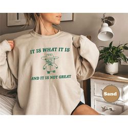 it is what it is and it is not great sweatshirt, vintage sweatshirt, raccoon sweatshirt,mental health sweatshirt,funny h