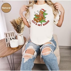 lets get baked graphic t-shirt, funny christmas time t shirt, hilarious festive xmas baking tshirt, let's get baked mari