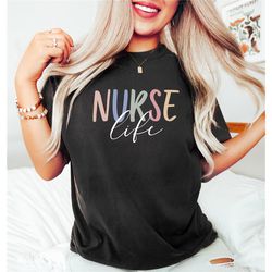 nurse life shirt, leopard nurse shirt, nurse gift, gift for nurse, rn nurse shirt registered nurse shirt, new nurse gift