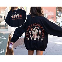 horror movie sweatshirt, friday the 13th, freddy krueger, halloween sweatshirt, halloween shirt, horror movie shirt, hal