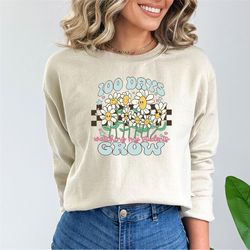 teacher 100 days of school sweatshirt, watching my students grow 100 days of school, 100th day teacher life shirt, teach