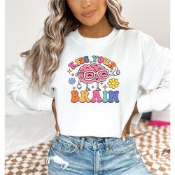 teacher shirt, kiss your brain shirt, teacher appreciation gift, retro teacher shirt, new teacher gift, sped teacher shi