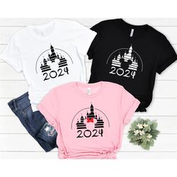 disney family vacation 2024 shirt, matching disney trip shirt, mickey minnie couple shirt, disney castle shirt, disneyla