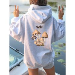 mushroom hoodie, botanical hoodie, gift for nature lover, mushroom lover hoodie, mycology hoodie, plant hoodie, mushroom