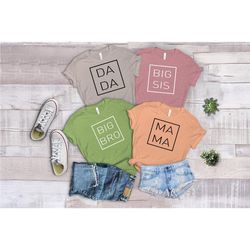 dada shirt, mama shirt, matching family shirts, father's day shirt, mother's day shirt, gender reveal shirts, mom and da