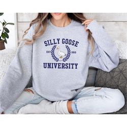 silly goose university crewneck sweatshirt,unisex silly goose university shirt,funny men&39s sweatshirt,funny gift for g