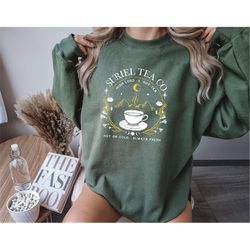 suriel tea co comfort color shirt, acotar bookish sweatshirt, a court of thorns and roses sweatshirt, suriel tea sweatsh