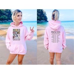 vintage princess era tour comfort colors hoodie, disney princess hoodie,princess royal tour sweatshirt,ears tour hoodie,