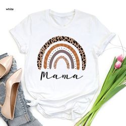 Leopard Mama Rainbow Shirt, Mama Rainbow Shirt, Cute Mom Gift, Shirt For Mama, Mothers Day Shirt, Mothers Day Gift, Leop
