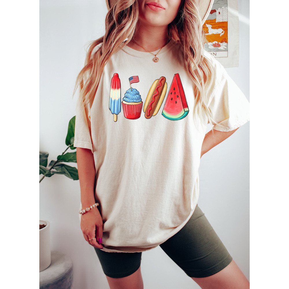 4th of July Shirt, Watermelon and Pineapple Shirt, Patriotic Shirt, Retro American Shirt, Independence Day Shirt, 4th of July Gift.jpg