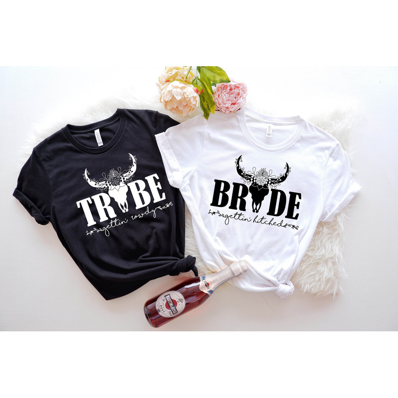 Bridal Party Shirts, Gettin Hitched Gettin Rowdy Cowboy Country Bachelorette Shirts, Custom Bach Shirts, Bride Shirt, Getting Hitched Rowdy.jpg