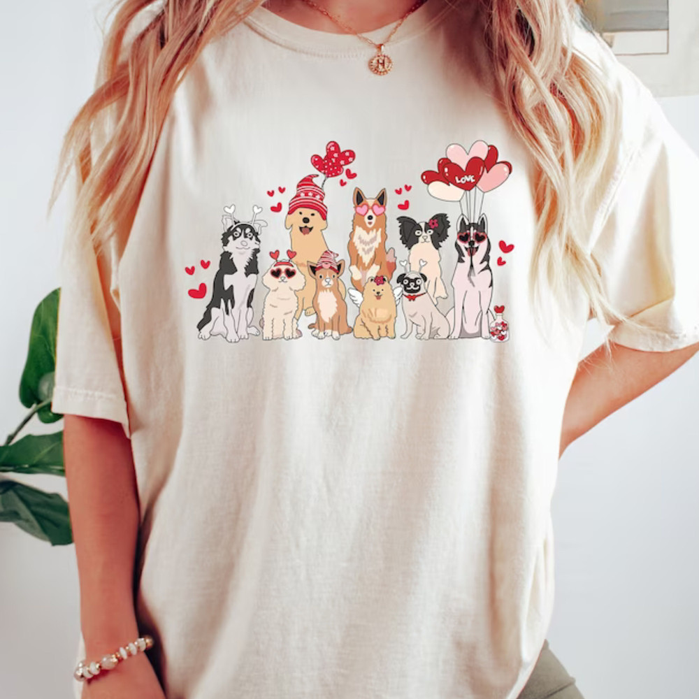Dog Mama Sweatshirt, Valentine Lovely Dog Sweatshirt, Gift For Lover, Dog Mom Sweatshirt, Dogs Be My Valentine, Dog Lover Hoodie.jpg