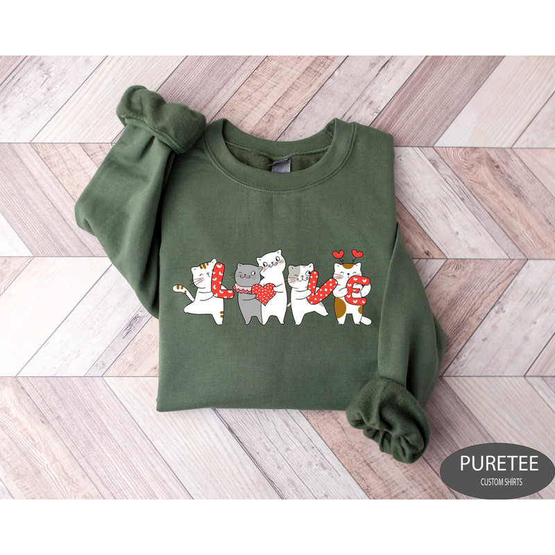 Cat Love Valentine Sweatshirt, Valentine's Day Gift, Valentines Day Gift for Women , Cat Lover Valentine Sweater, Funny Valentine Day Shirt.jpg