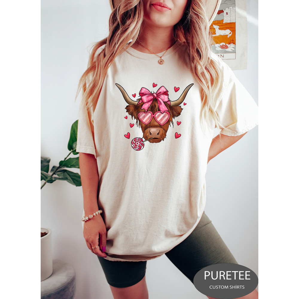 Highland Cow Valentine Sweatshirt, Heifer Valentine Shirt, Valentines Crewneck, Cow Lover Gift, Valentines Day Gift, Western Valentine Shirt.jpg