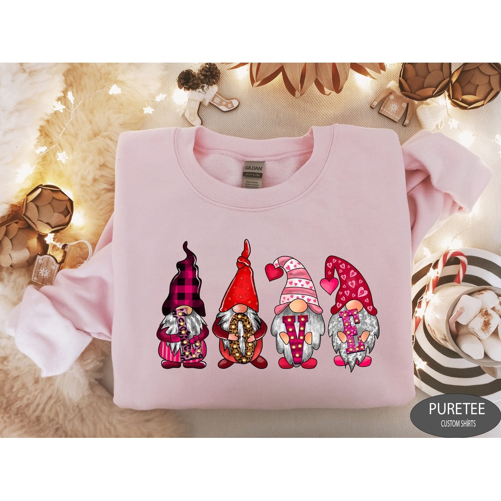 Love Valentine Gnome Valentine, Heart Shirt, Valentine Gnome Sweatshirt, Valentines Day, Valentines Day Sweatshirt, Valentines Day Gift.jpg