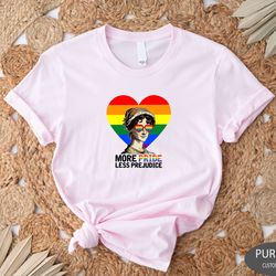 more pride less prejudice shirt, lgbtq shirt, jane austen shirt, proud ally shirt, pride month shirt, supporting lgbt pe