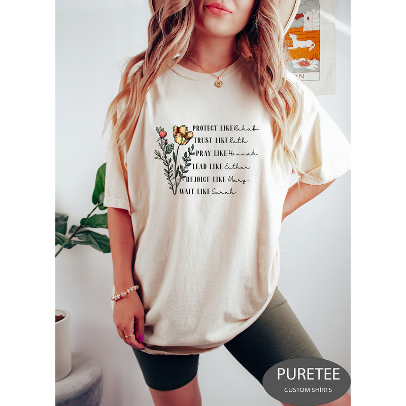 Protect Like Rehab Trust Like Ruth Wait Like Sarah Shirt, Christian Shirt for Women, Retro Christian Tshirt, Jesus Tee for Christian Apparel.jpg