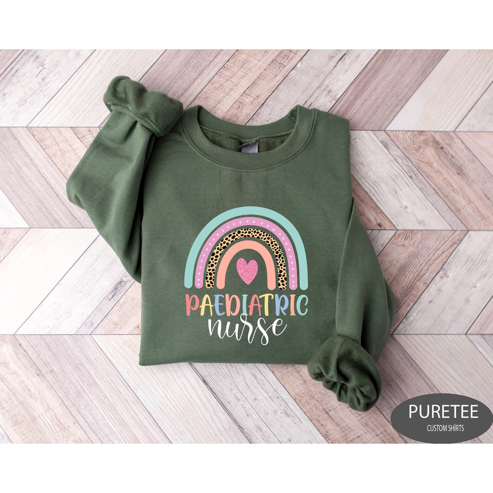 Rainbow Pediatric Nurse Sweatshirt, Peds Nurse Sweatshirts, Pediatric Sweater, Picu Nurse Sweaters, Pediatrics Nurse Shirt, Gifts For Nurses.jpg