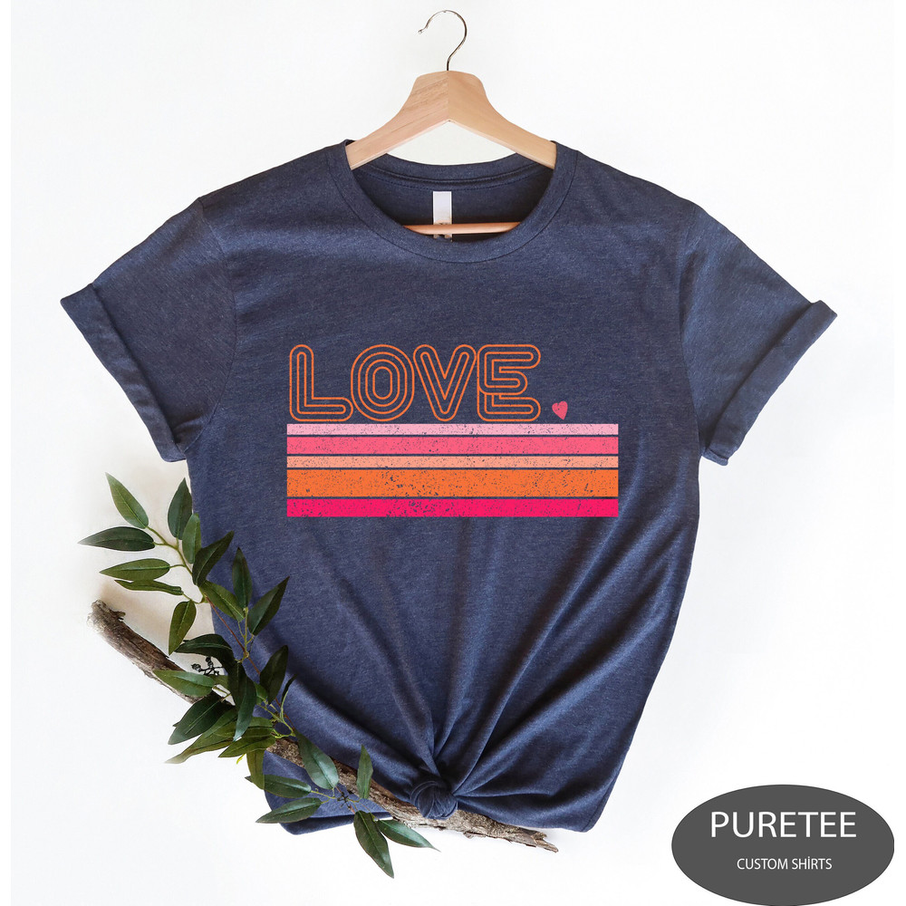 Retro Love Valentines Day Shirt, Valentines Day Shirts For Woman, Heart Shirt, Cute Valentine Shirt, Valentines Day Gift, Valentines Gift.jpg