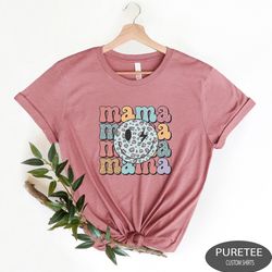 retro mama shirt, smiley face mama shirt, mama tshirt, pregnancy announcement shirt, mothers day shirt for mom, mom tshi