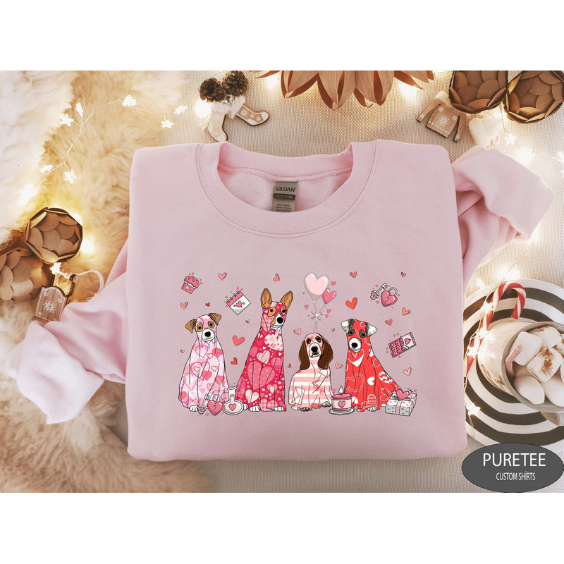 Valentine Dog Sweatshirt, Love Dog Shirt, Valentine Sweatshirt, Valentine Crewneck Lovely Dog Shirts, Dogs Be My Valentine,Valentine Sweater.jpg
