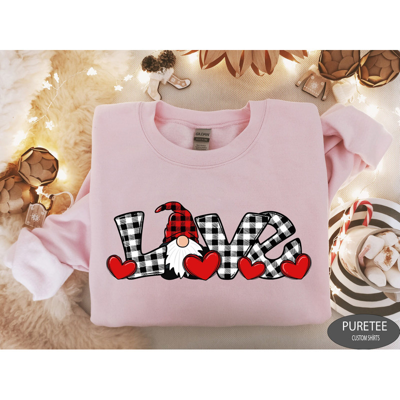 Valentine Gnome Shirt, Love Gnome Shirt, Valentines Day Shirt, Valentine's Shirt, Buffalo Love Shirt, Gifts for Her, Gnomie, Couple Shirt.jpg