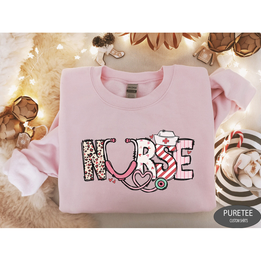 Valentine Nursing Sweater, Nurse Valentine Gift Sweatshirt, Nicu Labor Peds Gift, Nurse Valentines Day Sweatshirts, Valentine Nurse Sweaters.jpg