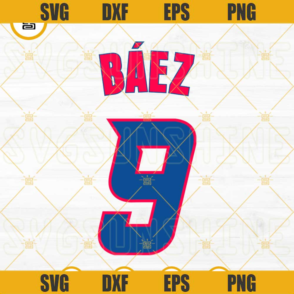 Baez 9 SVG, Javi Baez SVG, Puerto Rico Baseball SVG PNG DXF EPS.jpg
