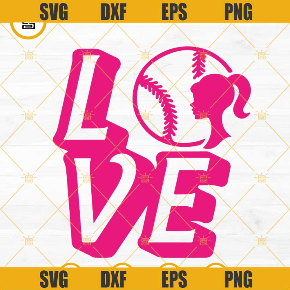 Barbie Love Softball SVG, Pink Doll Softball SVG, Softball Girl SVG PNG DXF EPS Cut Files.jpg