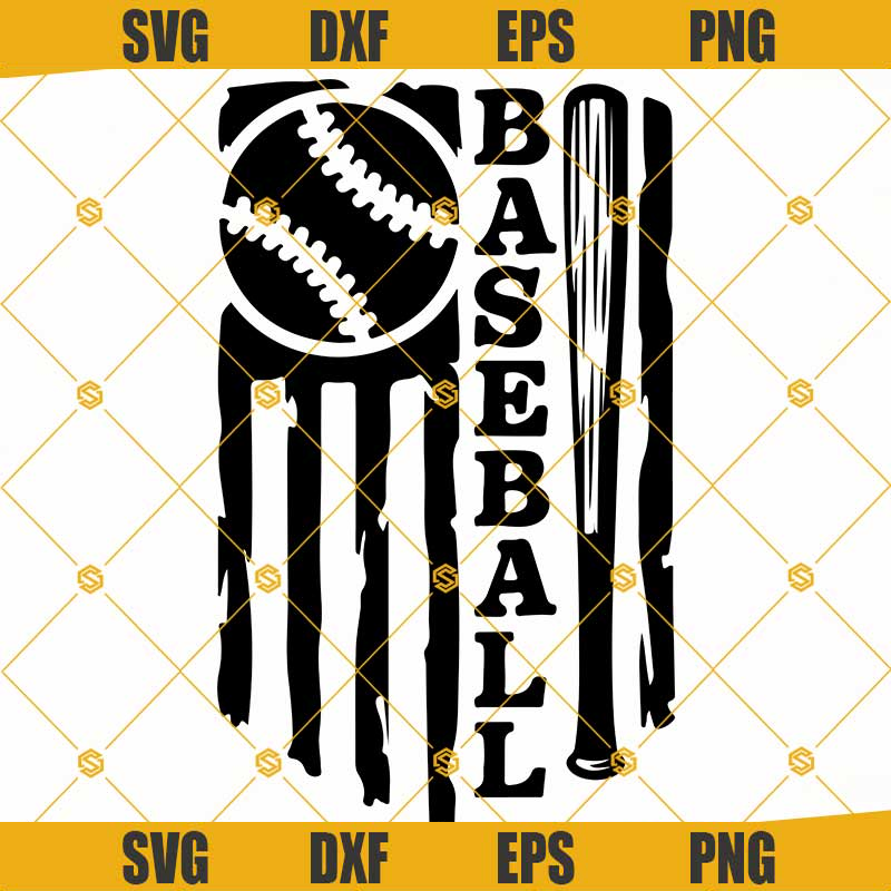 Baseball Flag SVG, Distressed USA Baseball Flag SVG, Baseball SVG PNG DXF EPS Silhouette Cricut Cut File.jpg
