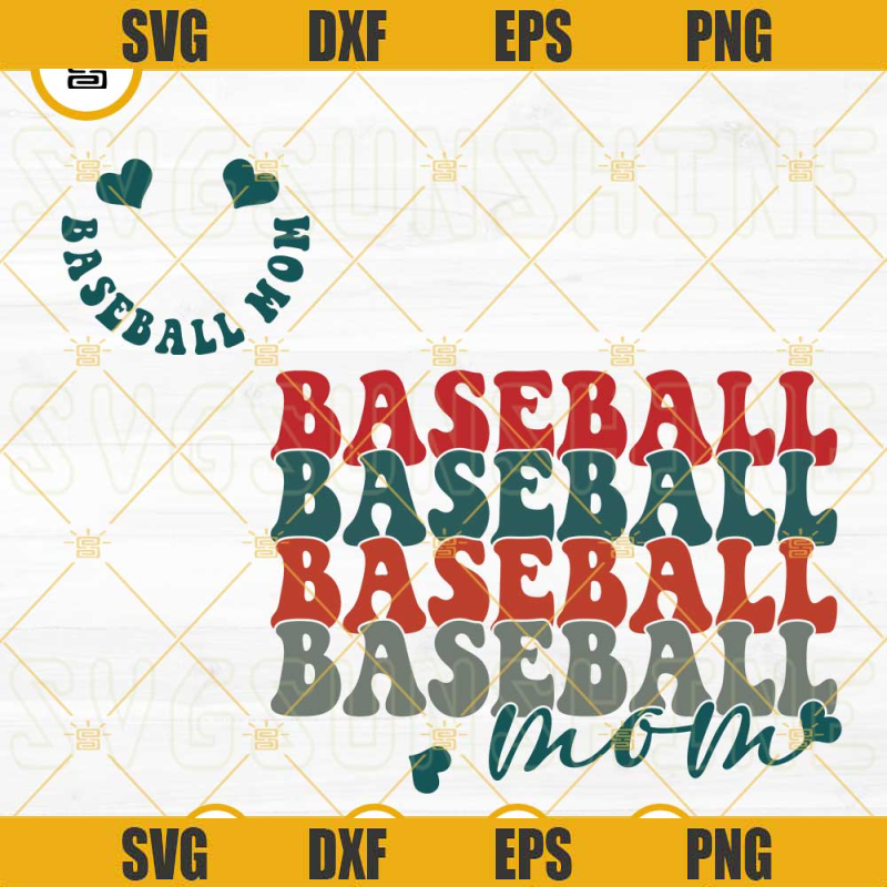Baseball Mom Retro SVG, Smiley Face SVG, Sports Mom SVG, Baseball Mama For Shirt SVG, Mothers Day SVG PNG DXF EPS.jpg