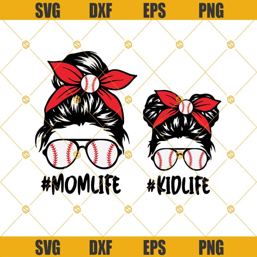 Baseball Mom Svg, Momlife Baseball Svg Mom Life Kid Life Svg, Momlife Svg, Kidlife Svg, Mom And Daughter Svg, Messy Bun Skull Svg.jpg