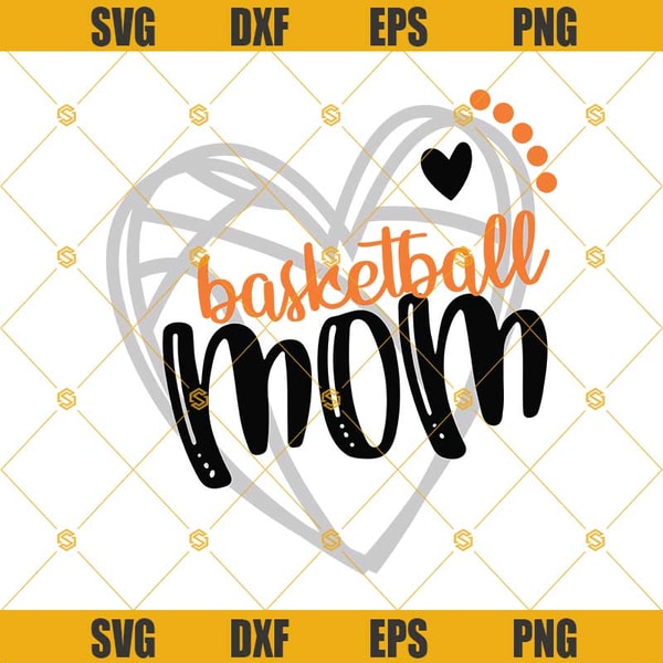 Basketball Svg, Basketball Mom Svg, Basketball Cutting File, Heart Frame Basketball Svg Dxf Eps Png Cut Files Clipart Cricut Silhouette.jpg