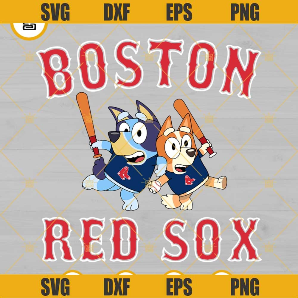 Bluey Boston Red Sox Baseball SVG PNG DXF EPS.jpg