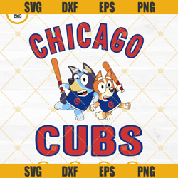 bluey chicago cubs baseball svg png dxf eps