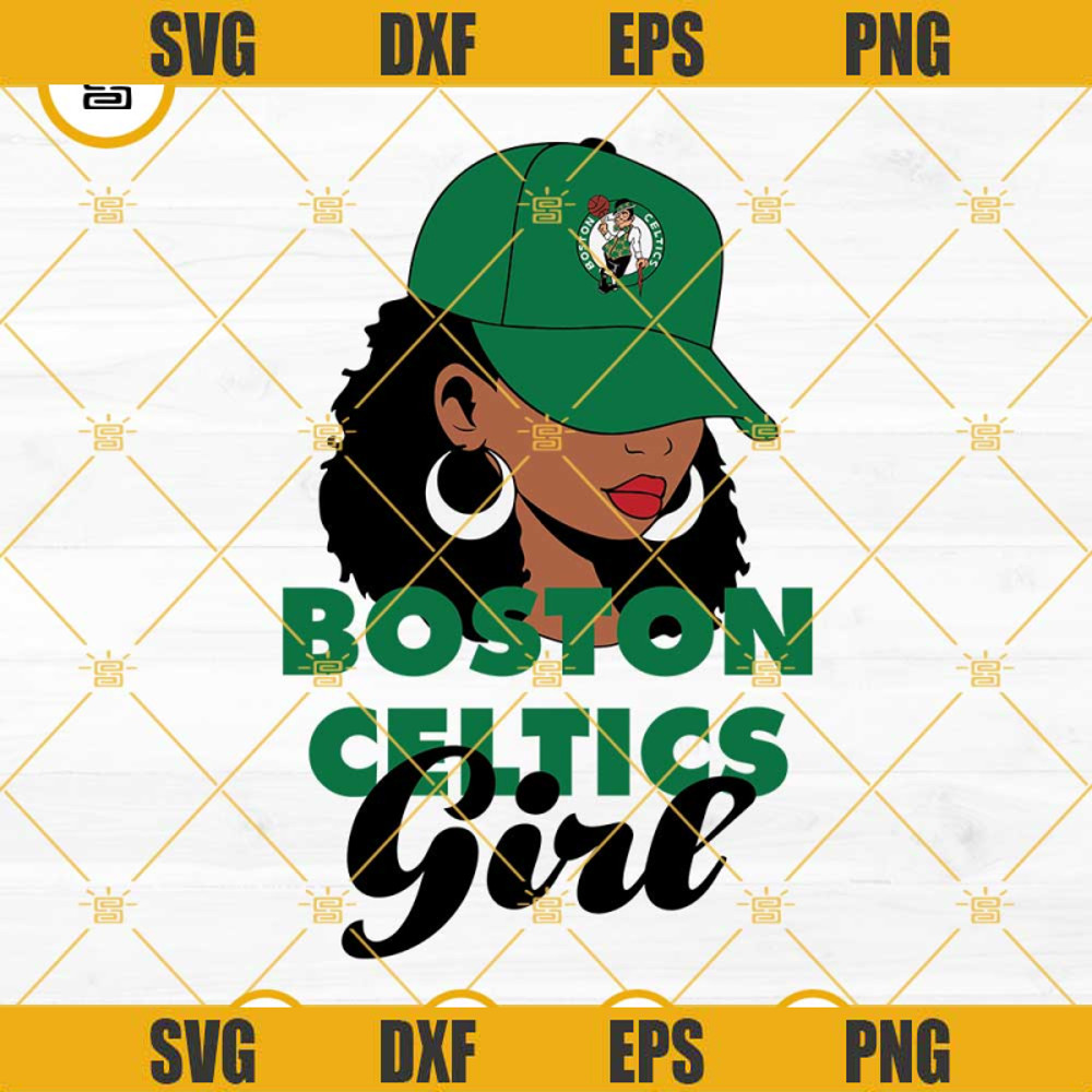Boston Celtics Girl SVG, Boston Celtics SVG, Celtics Black Girl SVG, Celtics Logo SVG, NBA Girl SVG, Celtics Gift SVG.jpg